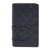 Pre-owned Leather wallets Chanel Vintage , Black , Dames