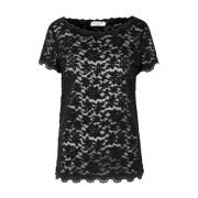 Delicia Kant T-shirt Rosemunde , Black , Dames