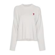 Round-neck Knitwear Ami Paris , White , Dames