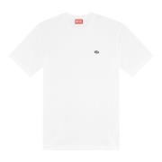 T-shirt met oval D-patch Diesel , White , Heren
