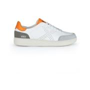 Witte Sneakers met Oranje Hiel Munich , Multicolor , Heren