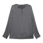 Viscose Blouse en Shirt Elena Mirò , Black , Dames