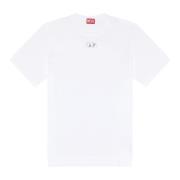 T-shirt with injection moulded logo Diesel , White , Heren