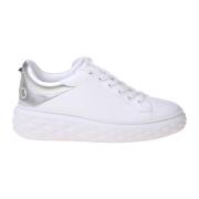 Witte/Zilveren Leren Sneakers Jimmy Choo , White , Dames
