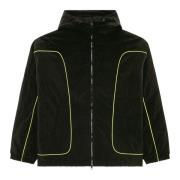 Padded hooded jacket in wrinkled nylon Diesel , Black , Heren