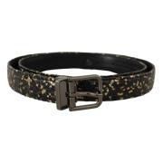 Tweekleurig lederen chroomgesp riem Dolce & Gabbana , Multicolor , Her...