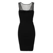 Slim Nylon Viscose Jurk Patrizia Pepe , Black , Dames