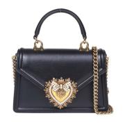 Stijlvolle Zwarte Leren Handtas Dolce & Gabbana , Black , Dames