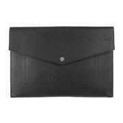 Pre-owned Leather clutches Louis Vuitton Vintage , Black , Dames