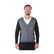 Bicolor Cardigan Sweater Pullover Daniele Alessandrini , Gray , Heren