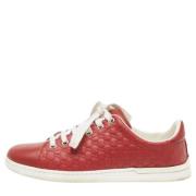 Pre-owned Leather sneakers Gucci Vintage , Red , Dames