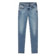 Slim-fit Jeans - Distressed Blue Wash Diesel , Blue , Heren