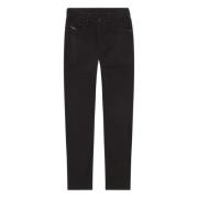 Slim-Fit Tapered Zwarte Jeans Diesel , Black , Heren