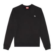 Sweatshirt met logo patch Diesel , Black , Heren