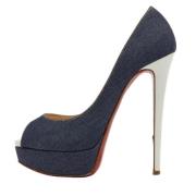 Pre-owned Denim heels Christian Louboutin Pre-owned , Blue , Dames