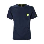 Navy Blauw Logo Zak T-shirt Sun68 , Blue , Heren