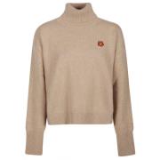 Tabac Boxy Crest Turtle Neck Sweater Kenzo , Brown , Dames