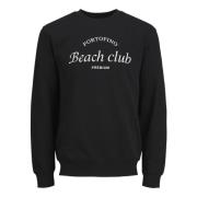 Ocean Club Sweat Crew Neck Sweater Jack & Jones , Black , Heren