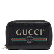 Pre-owned Leather wallets Gucci Vintage , Black , Dames