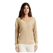 V-neck Knitwear Liu Jo , Beige , Dames