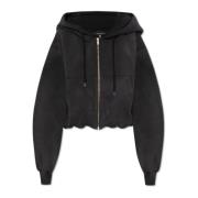 Hoodie met rits R13 , Black , Dames