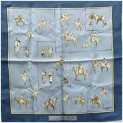 Pre-owned Silk scarves Hermès Vintage , Blue , Dames