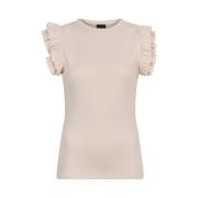 Ruffle Sleeve Top Beige Radical , Beige , Dames