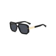 Zwarte Frame Grijze Lens Zonnebril Dsquared2 , Black , Heren