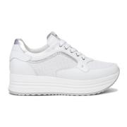 Witte Leren Dames Sneakers Nerogiardini , White , Dames