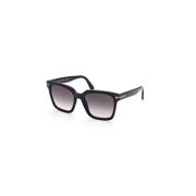 Zwarte Glanzende Zonnebril Tom Ford , Black , Unisex