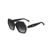 Zwart & Wit Zonnebril met Donkergrijze Lenzen Carolina Herrera , Black...