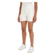 Ancient White Denim Shorts Tommy Jeans , White , Dames