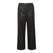 Zwarte leren broek Slolicia stijl Soaked in Luxury , Black , Dames