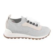 Lichtgrijze Sock-Style Enkelsneakers Brunello Cucinelli , Gray , Dames