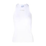 Witte Geribbelde Tanktop Pinko , White , Dames