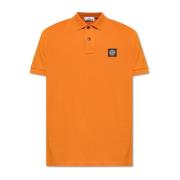 Polo shirt met logo-patch Stone Island , Orange , Heren