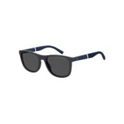 Matte Blue Zonnebril met Grijze Lenzen Tommy Hilfiger , Blue , Unisex