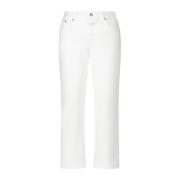 Cropped Trousers Closed , White , Dames