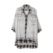 Dubbelgelaagd Twill Overhemd Mihara Yasuhiro , Gray , Heren
