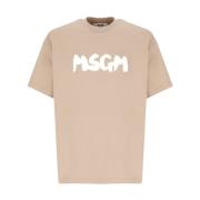 T-Shirts Msgm , Beige , Heren