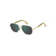 Gouden Hoornmontuur Groene Spiegelzonnebril Eyewear by David Beckham ,...