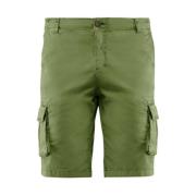 Cargo Shorts in Stretch Gabardine BomBoogie , Green , Heren