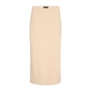 Elegant Sandshell Rok Soaked in Luxury , Beige , Dames