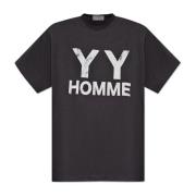 Bedrukt T-shirt Y-3 , Black , Heren