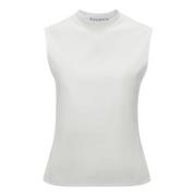 Witte Tanktop Stretch Jersey Geborduurd JW Anderson , White , Dames