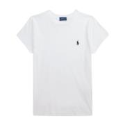 Katoenen Jersey Crewneck T-shirt Polo Ralph Lauren , White , Dames