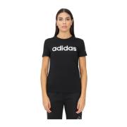 Slim Fit Zwart Sportief T-shirt Adidas , Black , Dames
