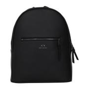 Zwarte Heren Rugzak Front Logo Armani Exchange , Black , Heren