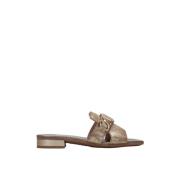 Gouden Jurk Sandalen Vrouwen Leer Hispanitas , Beige , Dames