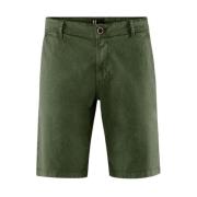 Katoenen Gabardine Chino Bermuda Shorts BomBoogie , Green , Heren